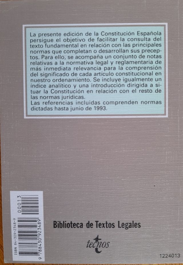 La Constitución Española. Textos legales.