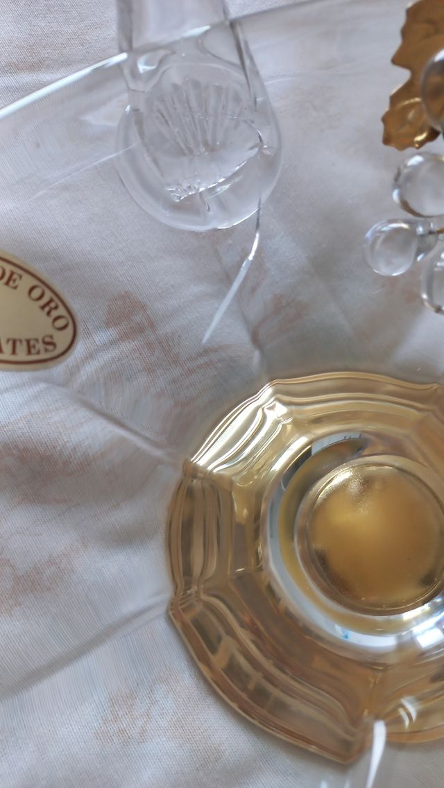 Cesta cristal oro decoración