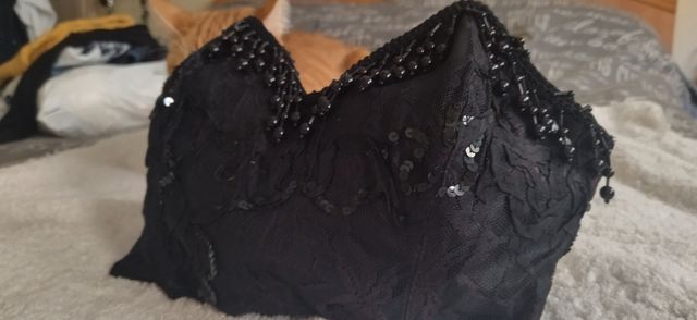 Top Corsé corpiño de fiesta. unico.Vintage.navidad