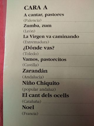 DISCO VINILO VILLANCICOS CORO LANCASTER. PALENCIA