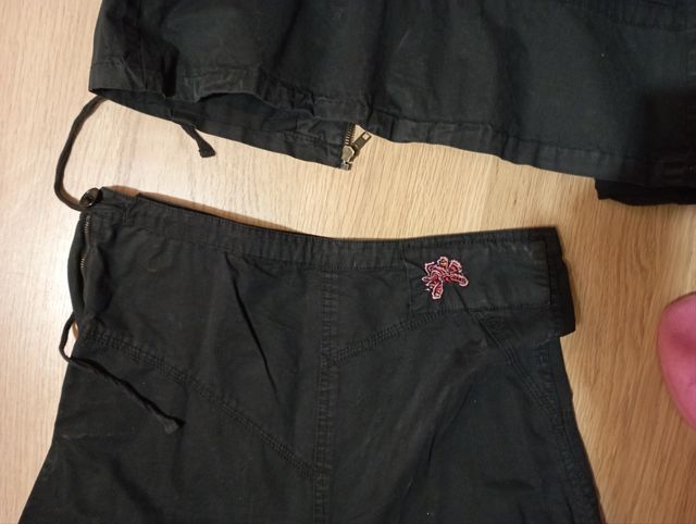 Conjunto falda y chaqueta tipo cazadora