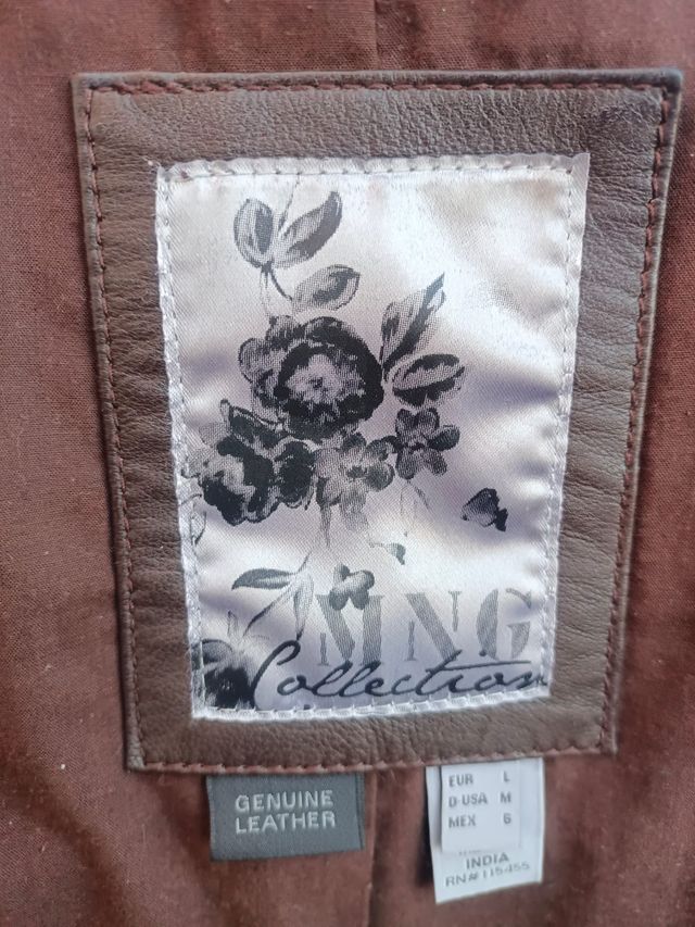 Cazadora de piel de mujer Mango