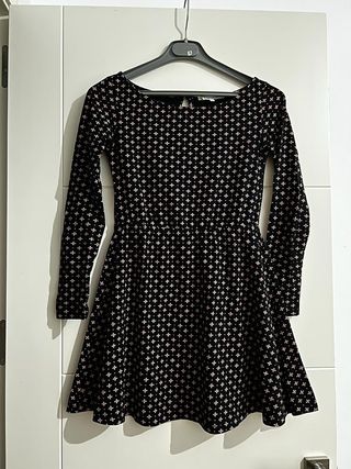 Vestido corto manga larga estampado