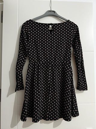 Vestido corto manga larga estampado