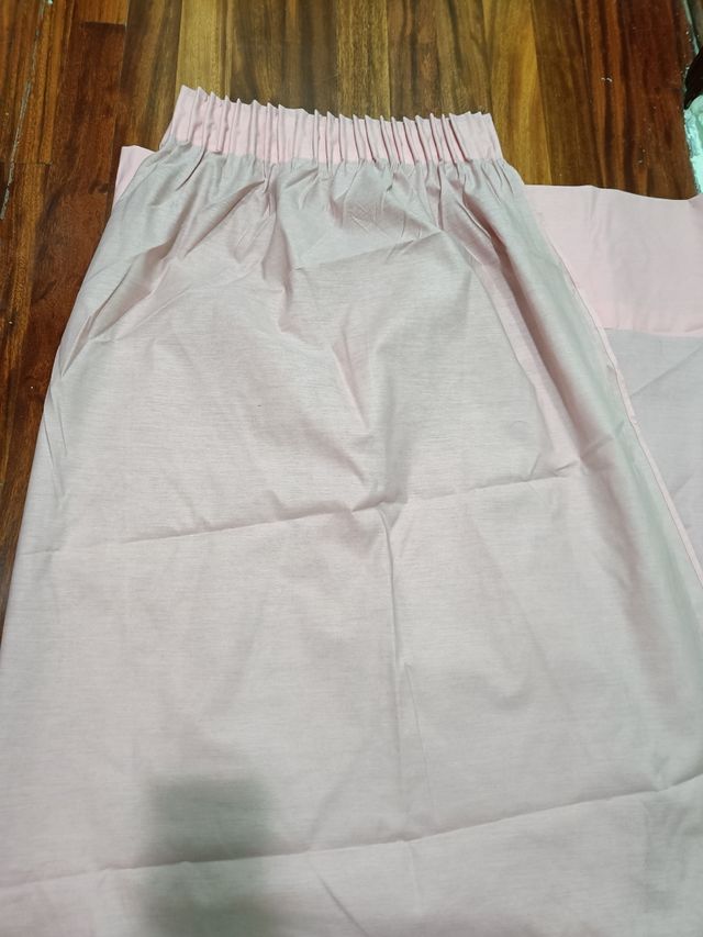 2 cortinas tela rosa