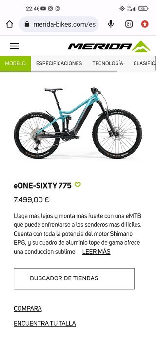 eBike MERIDA EONE SIXTY 775 750wh
