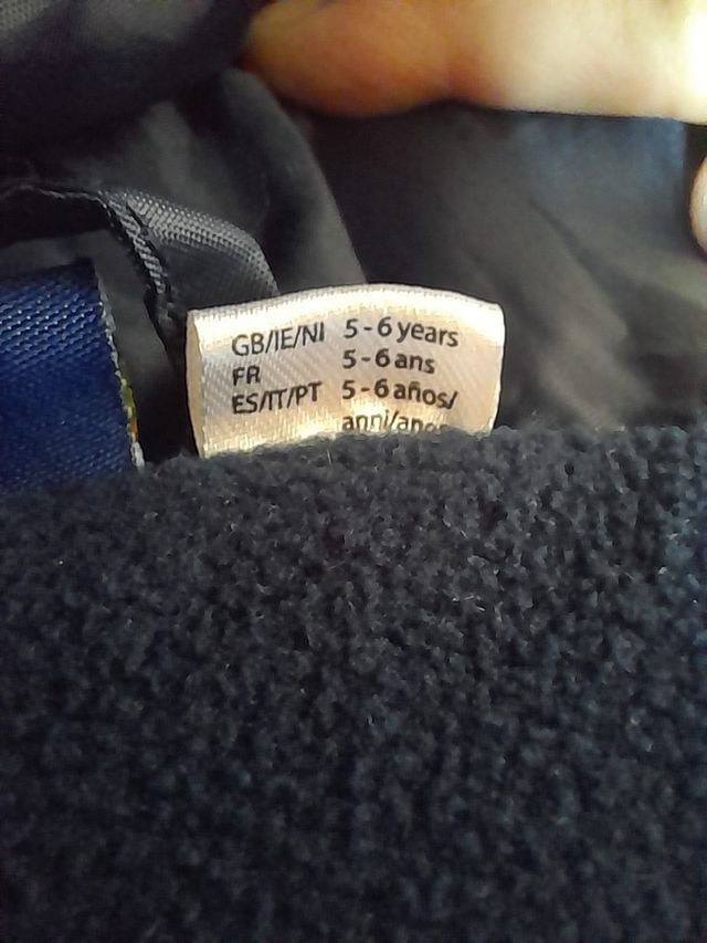 chaleco anorak unisex talla 5-6