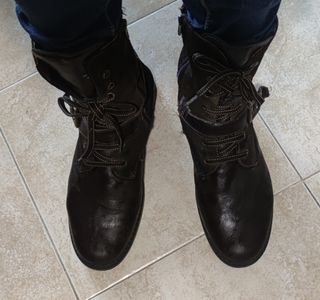 Botas piel y ante marrón 