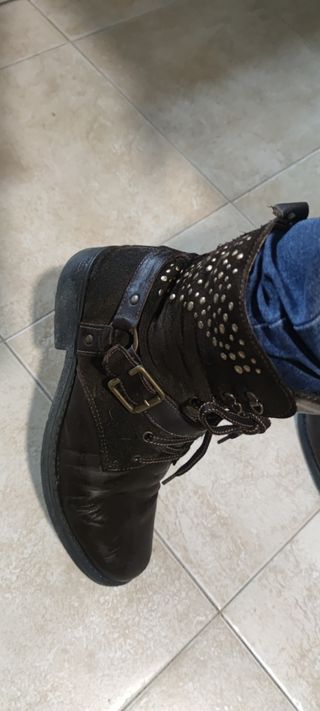 Botas piel y ante marrón 