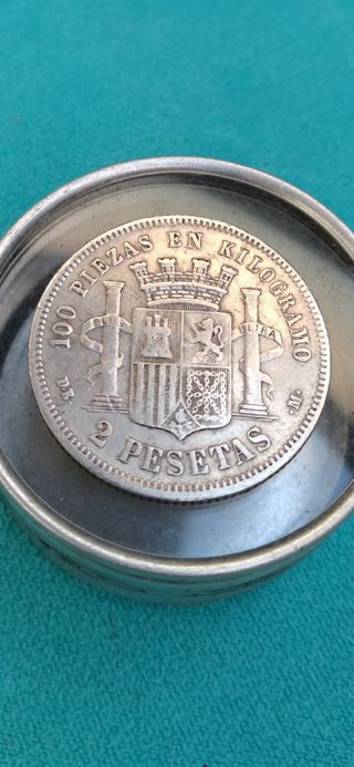 $'1870'$ ☆74▪︎$"2 pesetas de plata"$
