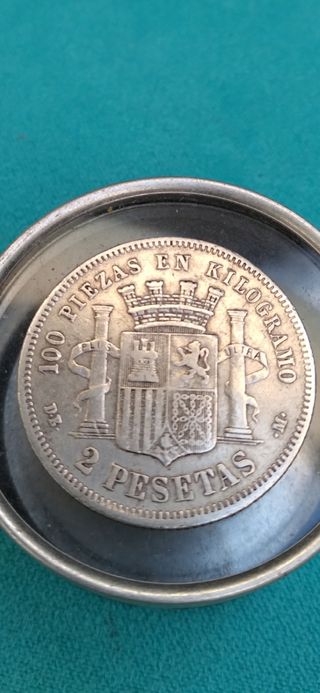 $'1870'$ ☆74▪︎$"2 pesetas de plata"$