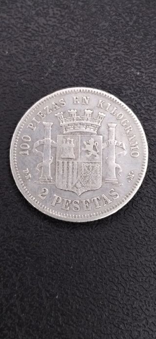 $'1870'$ ☆74▪︎$"2 pesetas de plata"$