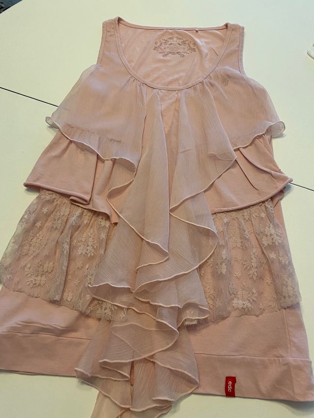 Camiseta EDC by Esprit rosa pálido