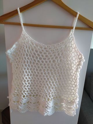 Top blanco ganchillo