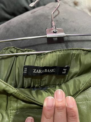 Falda polipiel verde,XS