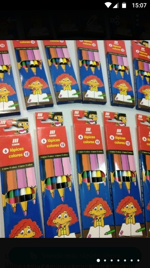 Lote 30 cajas de lápices de 6 lápices 12 colores