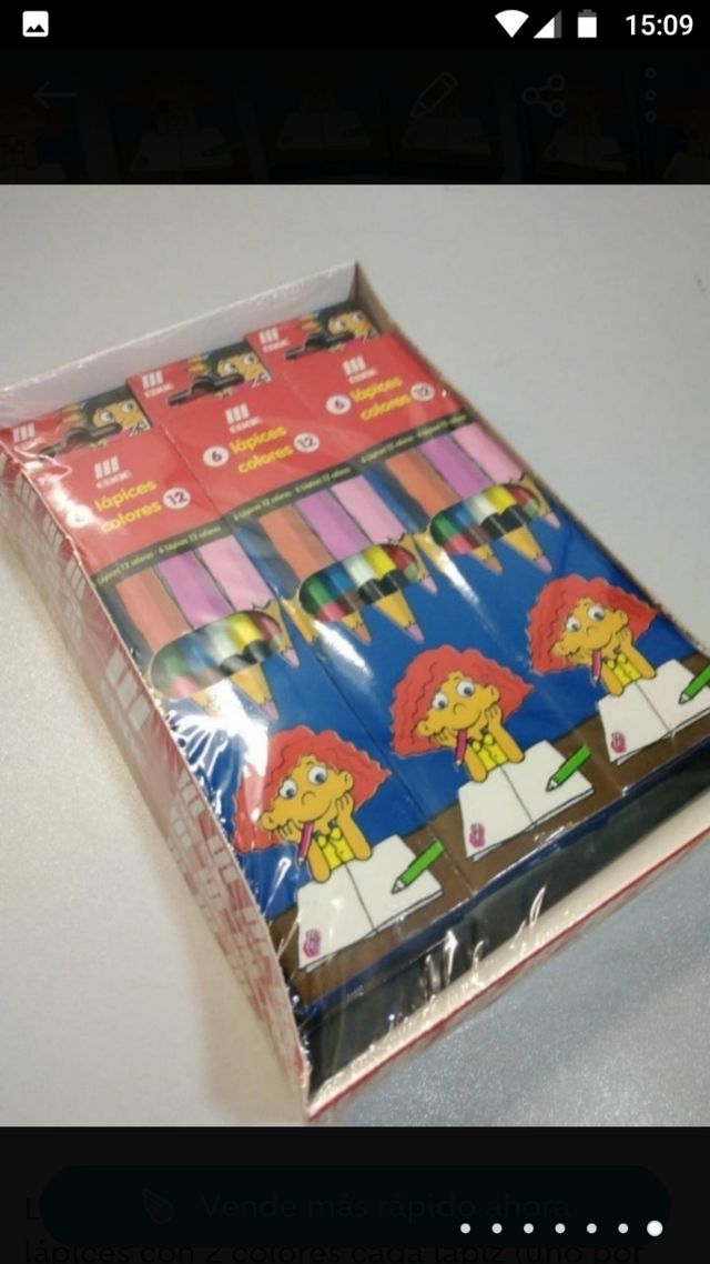 Lote 30 cajas de lápices de 6 lápices 12 colores