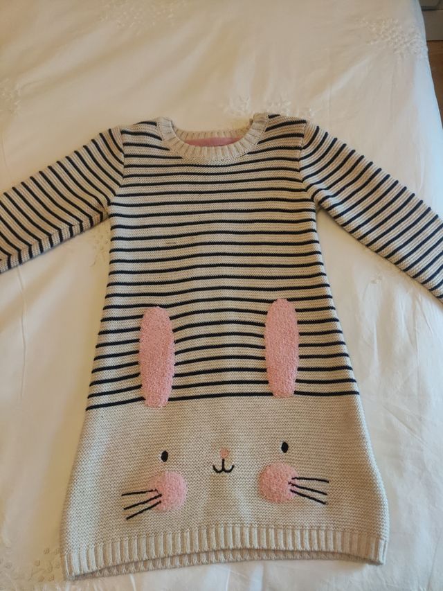 vestido conejo 92 cm lana calentito