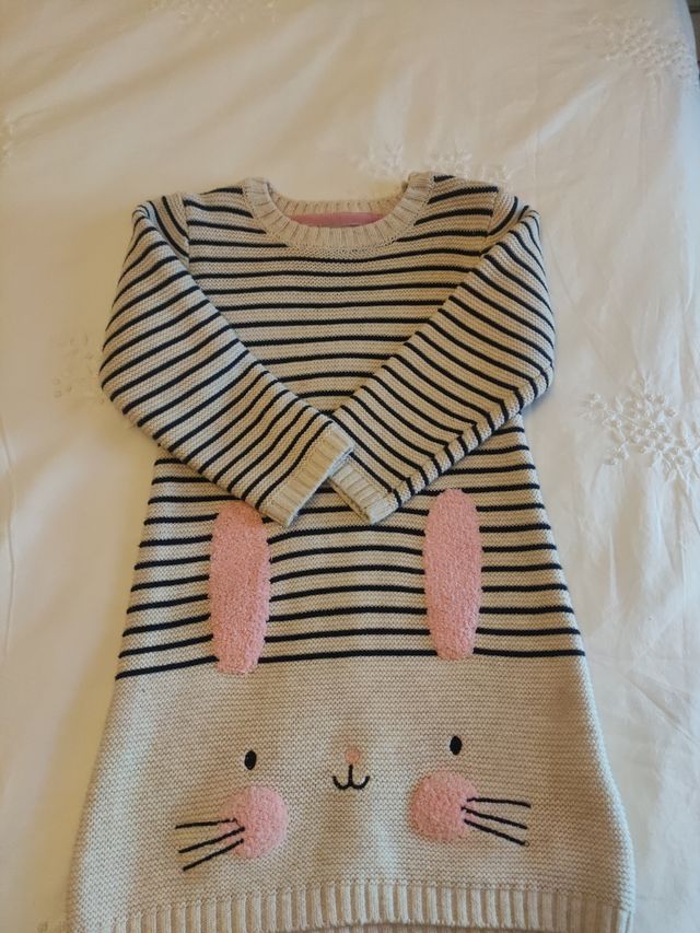 vestido conejo 92 cm lana calentito