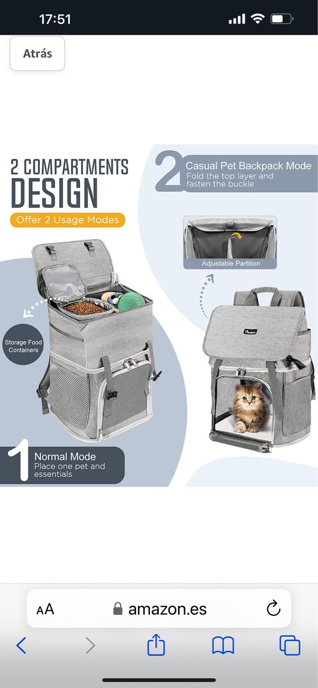 Mochila Transporte Mascota 2 en 1