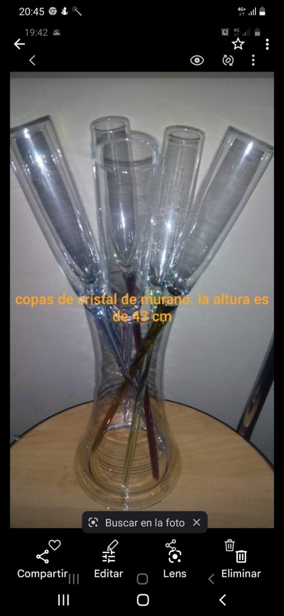 copas de cristal de murano