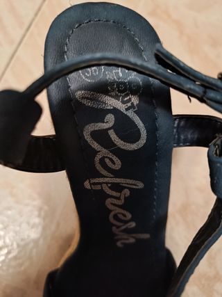 Sandalias de cuña azul