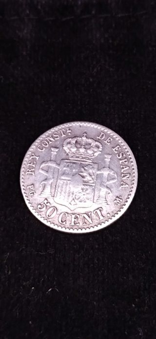 Moneda plata 1892 ALFONSO XIII con 6 años