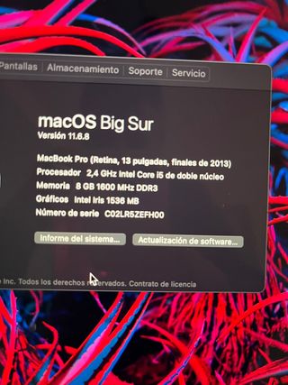 Portátil MacBook Pro 13" finales 2013