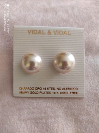 Pendientes de Perla Chapado en Oro
