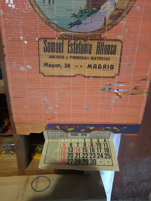 calendario - cartel antiguo 1936