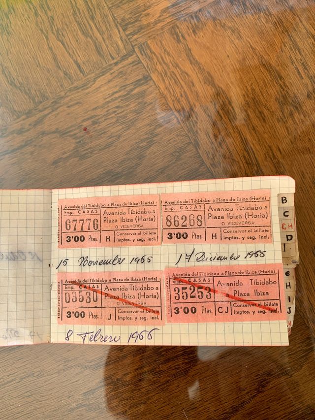 Billetes de transportes capicúa