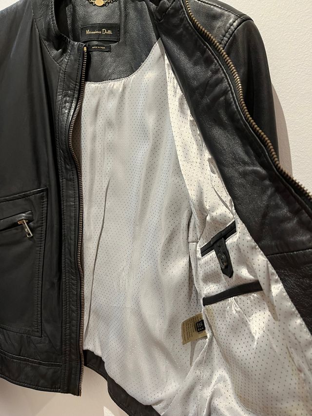 Chaqueta piel ovina negra Massimo Dutti M