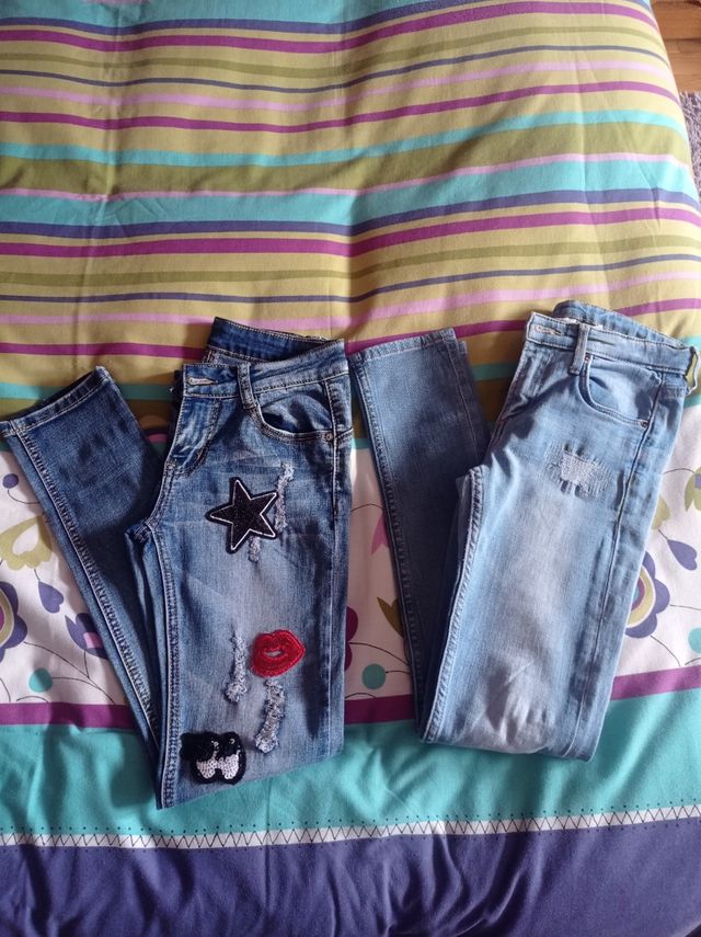 Pack 2 pantalones Vaqueros H&M. Talla 10 años