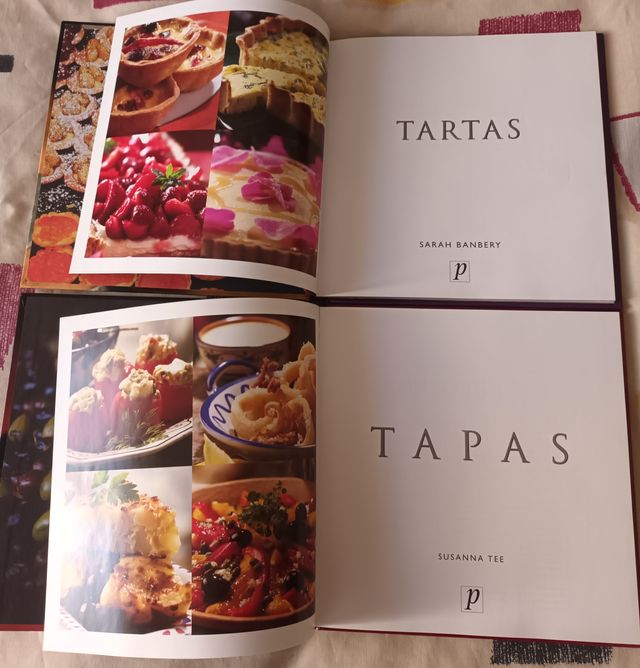 2 Libros de recetas: Tartas y Tapas.