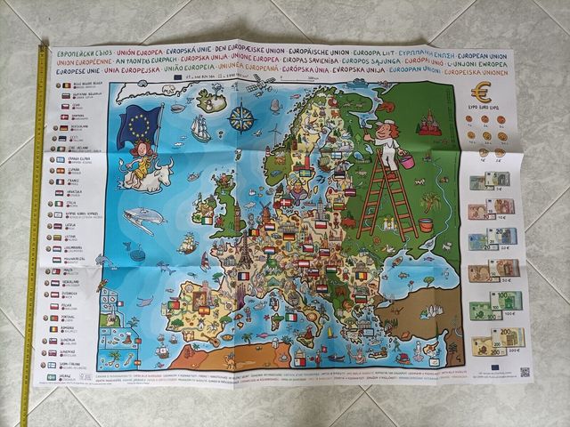 Mappa / cartina unione europea in inglese per bamb