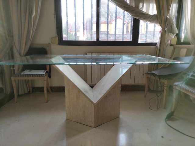 Conjunto de mesa comedor, mesa centro y mesa auxil