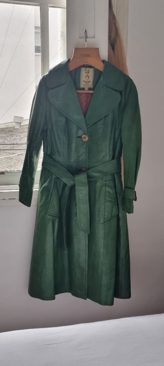Gabardina cuero GASSY JACK 1970s, Vintage Rare