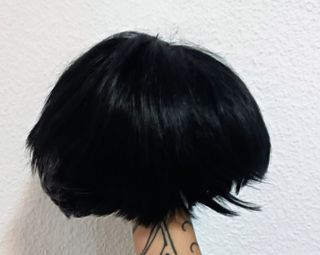 Peluca negra corta Buzz cut Levi Cosplay 