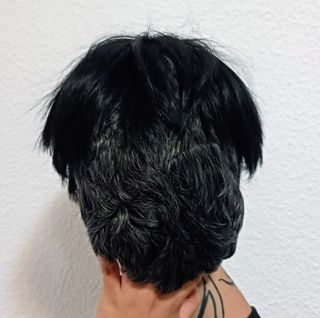 Peluca negra corta Buzz cut Levi Cosplay 