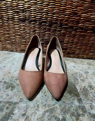 zapato zara rosa nude