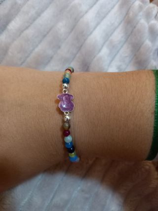 Pulsera Elástica Osito Malva