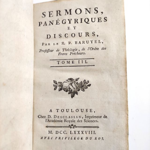 Libro antiguo (1788) Sermons panégyriques et disco