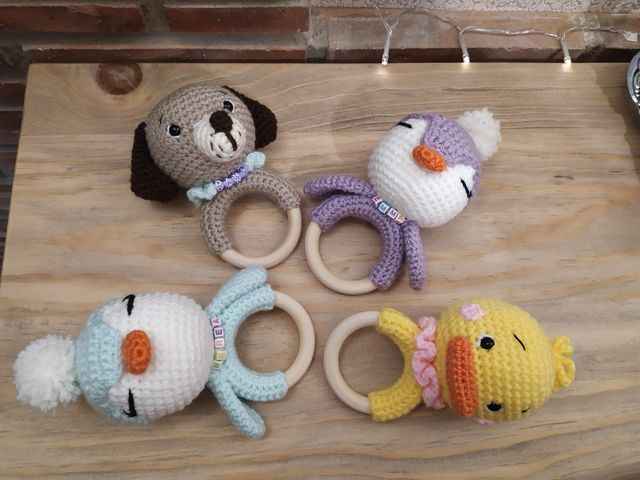 Mordedor bebe pollito amigurumi