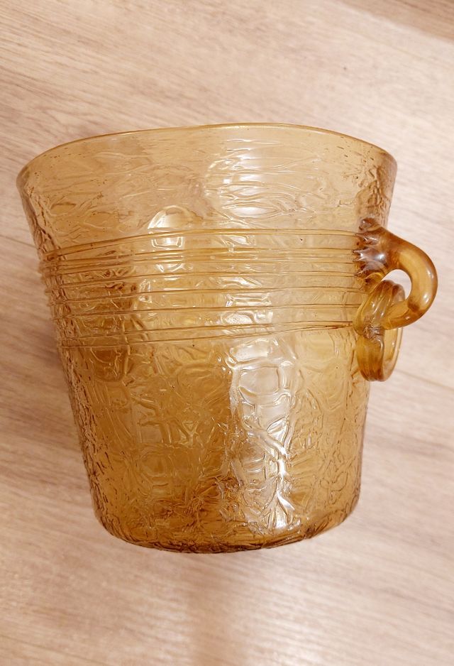 Precioso macetero o jarrón vidrio tipo Murano