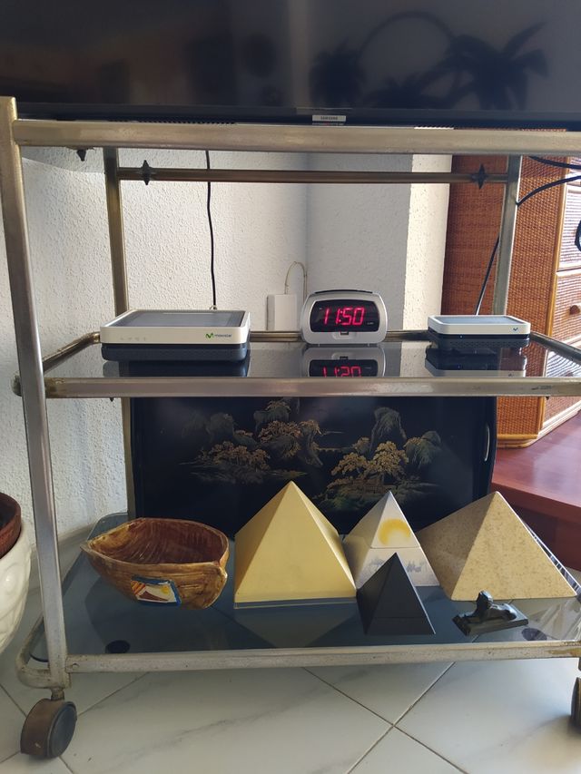 Juego de té en madera lacada + bandeja a juego