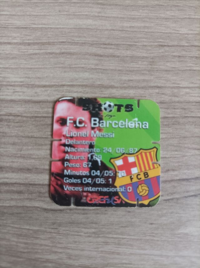 raro tazo futbol  Messi rookie grefusa  barcelona