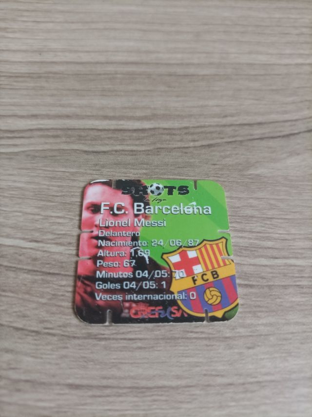 raro tazo futbol  Messi rookie grefusa  barcelona