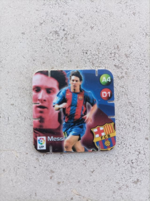 raro tazo futbol  Messi rookie grefusa  barcelona