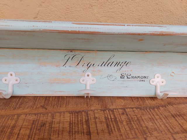 Perchero pared madera con estante