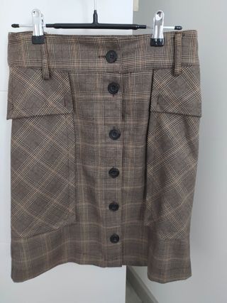 Falda Zara de cuadros, talla xs